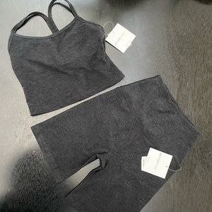 🎁Beyond Yoga Spacedye High Waisted Biker Short & Slim Racerback Cropped Tank